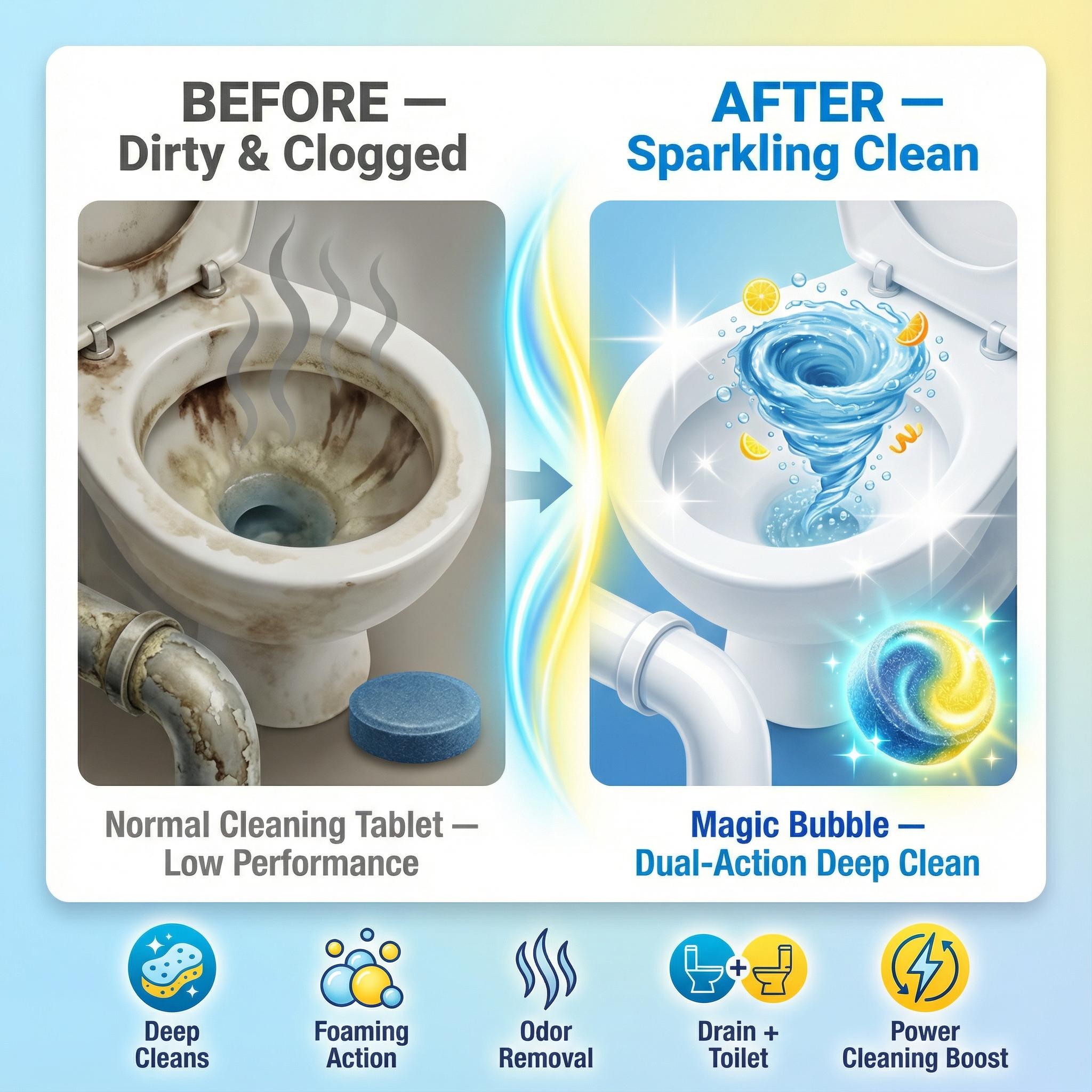 Magic Bubble Dual Action Tablets [ BUY 1 GET 1 FREE ]