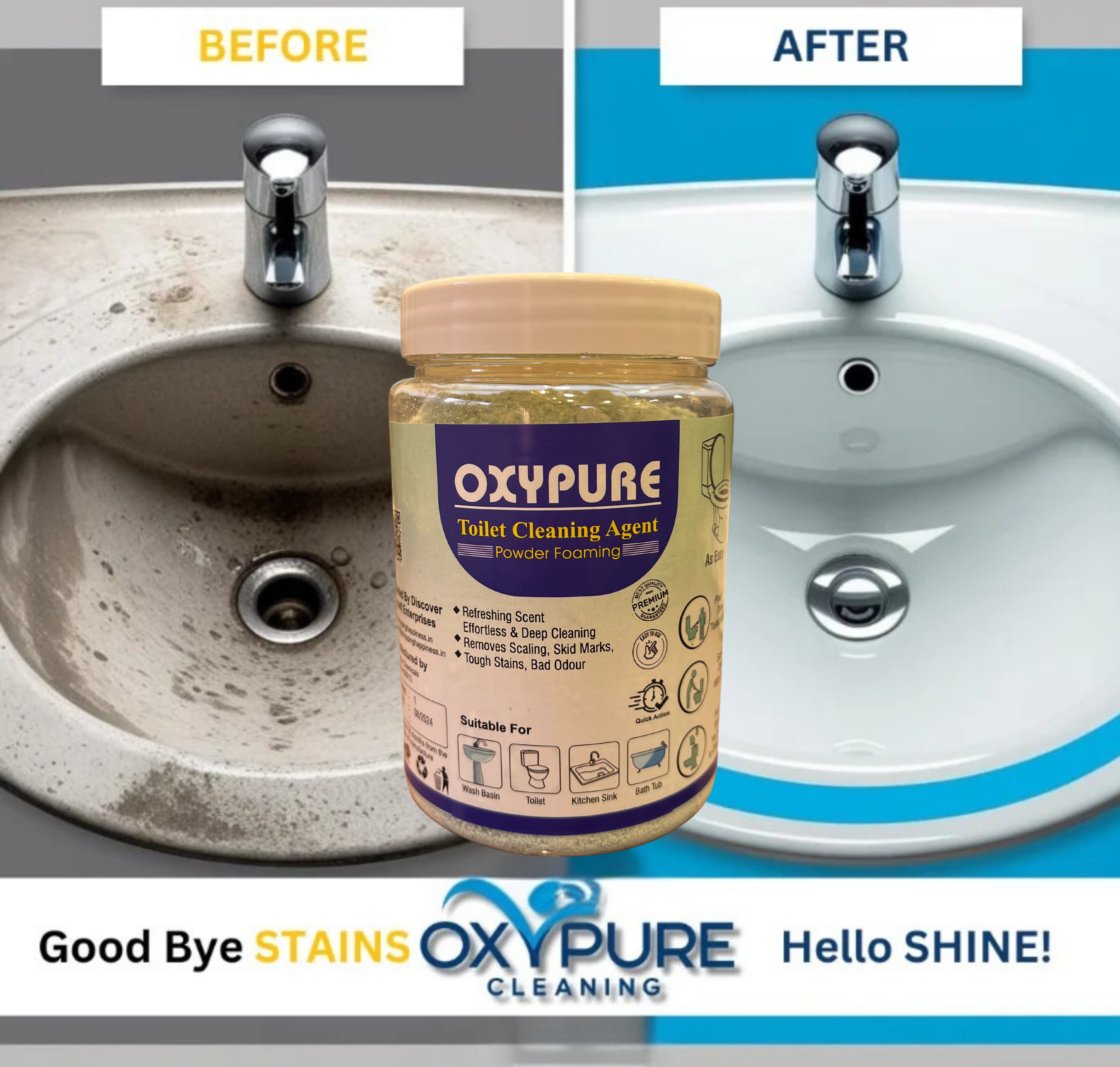 OxyClean Toilet Cleaning Agent - 100 % Original Product ( BUY 1 GET 1 FREE )
