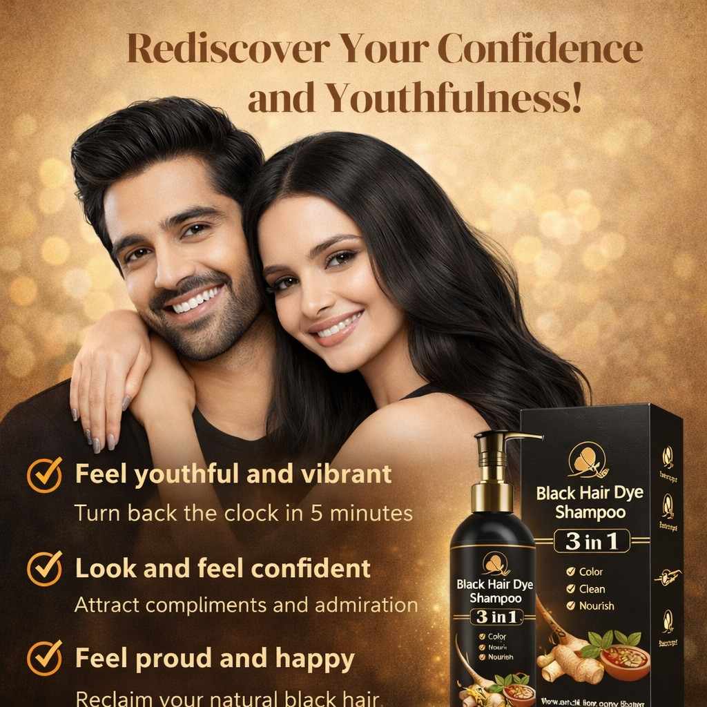 5-Minute Instant Black Hair Dye Shampoo – Herbal 3-in-1 Grey Coverage (Buy 1 Get 1)