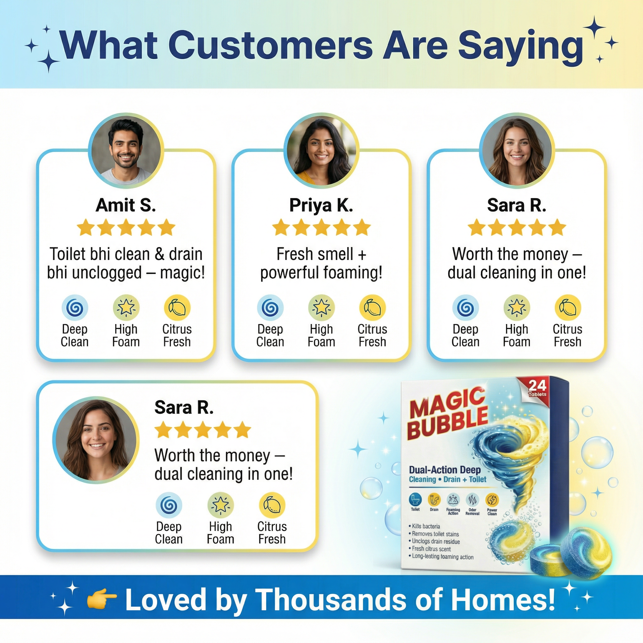 Magic Bubble Dual Action Tablets [ BUY 1 GET 1 FREE ]